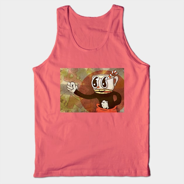 Cracked Out Cuphead Tank Top by PhilFTW